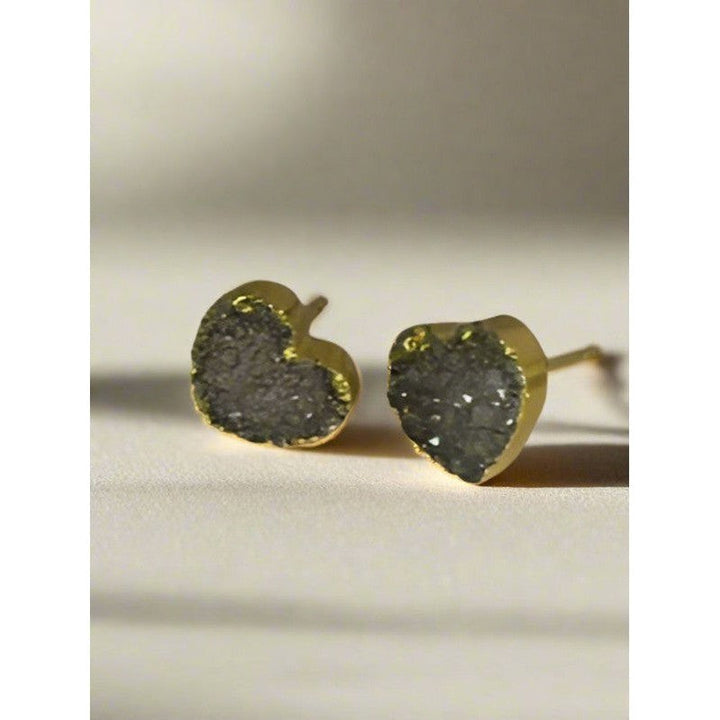 Golden Heartbeat Stud Earrings