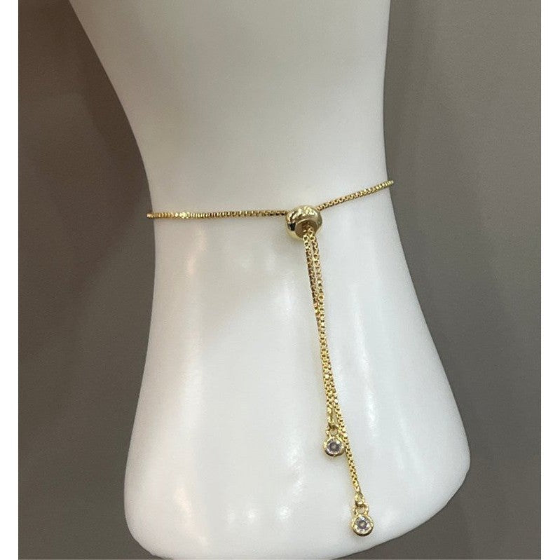 Golden Sands: Handmade 18 Karat Gold-Plated Adjustable Bracelet with Handcrafted Stones