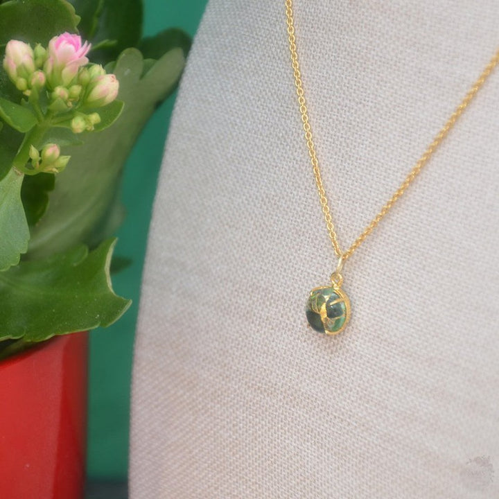 Green Mohave Gold Plated Pendant