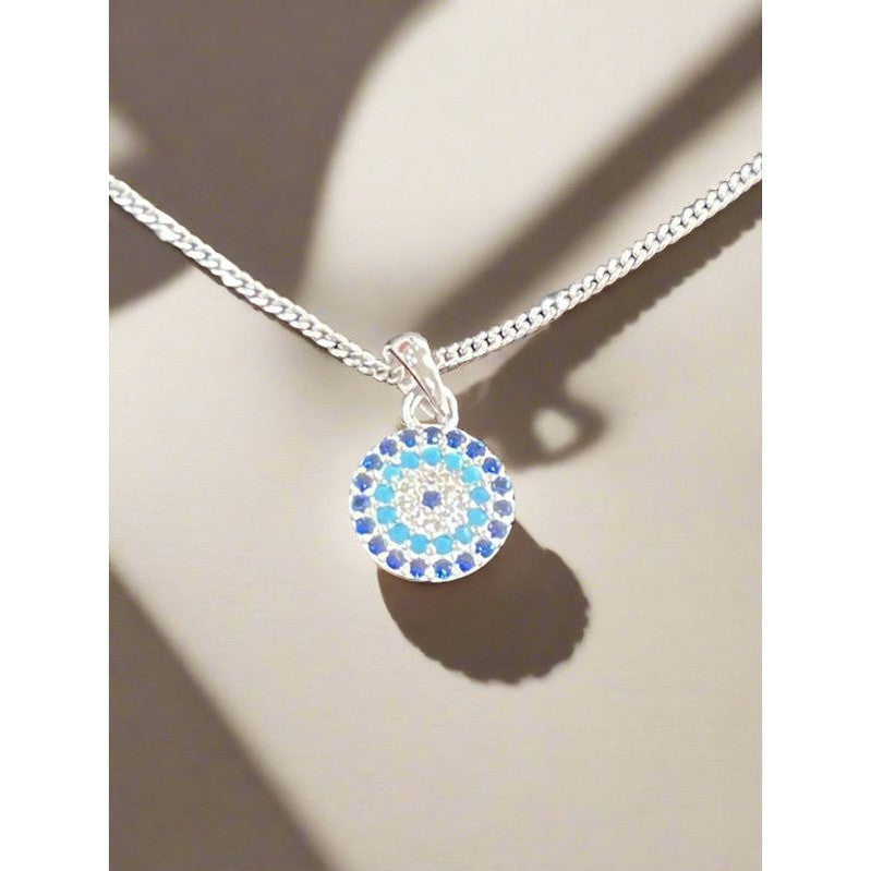 Guardian Gaze: Small Sterling Silver Evil Eye Necklace