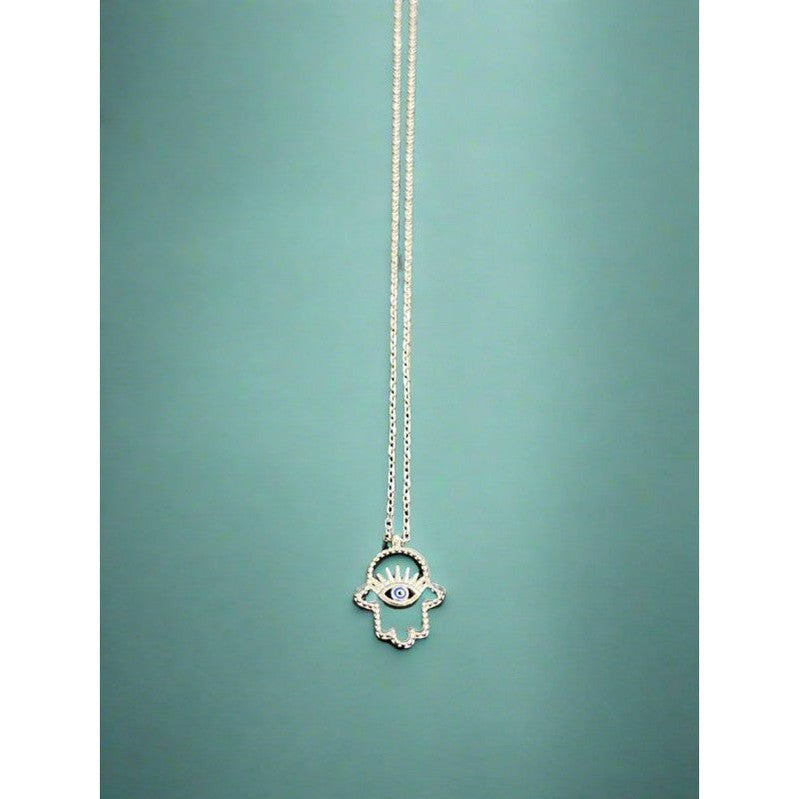 Hamsa Hand Eye of Protection Necklace