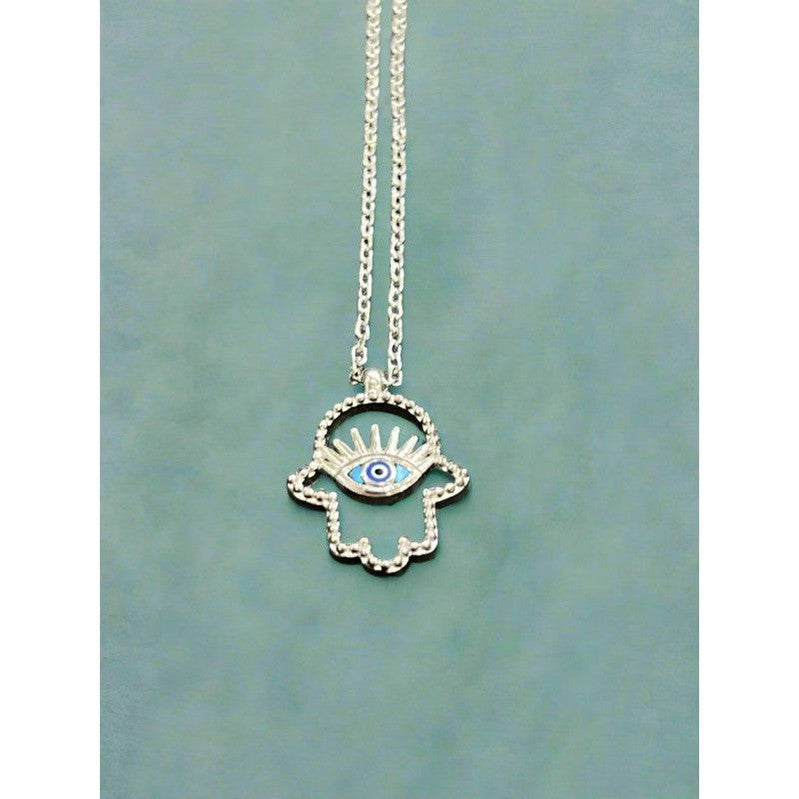 Hamsa Hand Eye of Protection Necklace