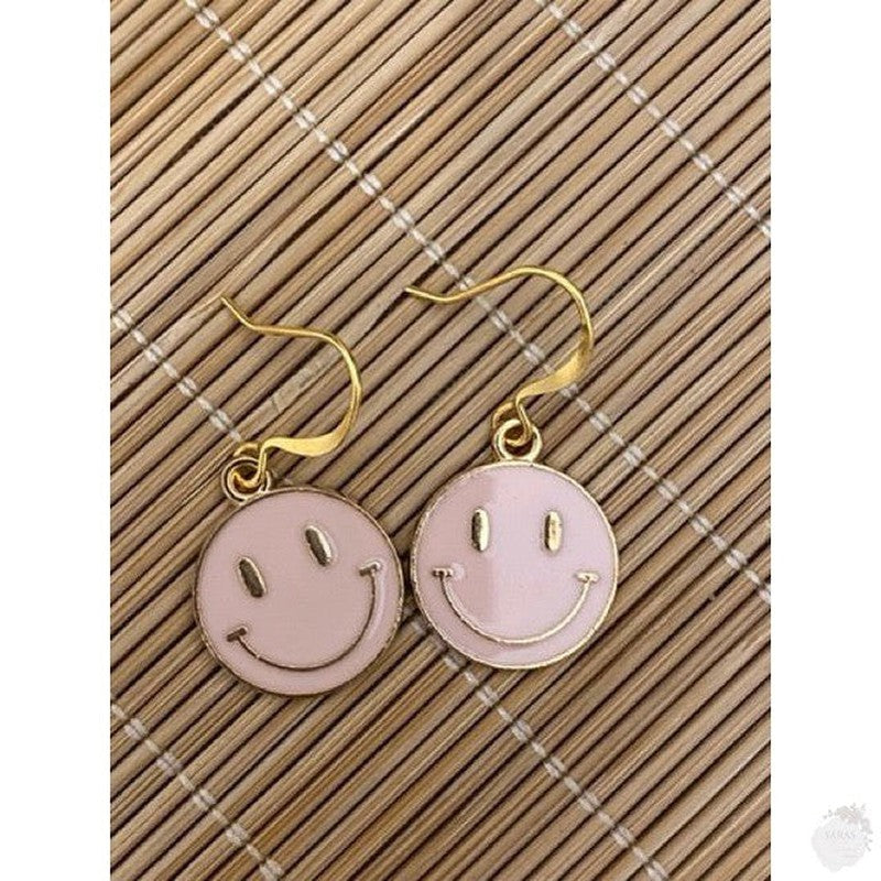 Handmade Golden Earrings with Happy Characters