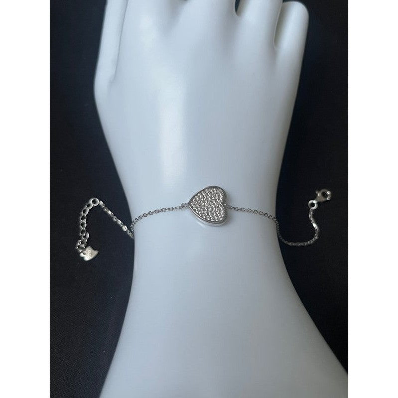 Heart Shaped Love Sterling Silver Bracelet