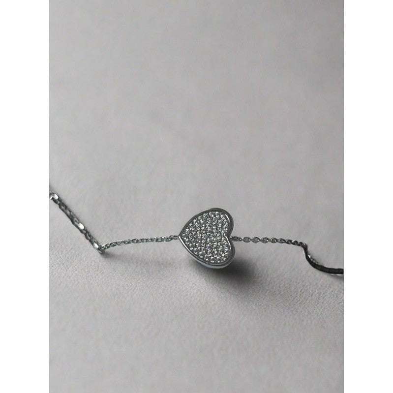 Heart Shaped Love Sterling Silver Bracelet