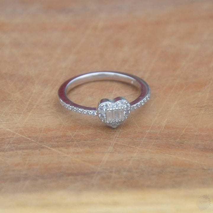 Heart Zircon Sterling Silver Ring