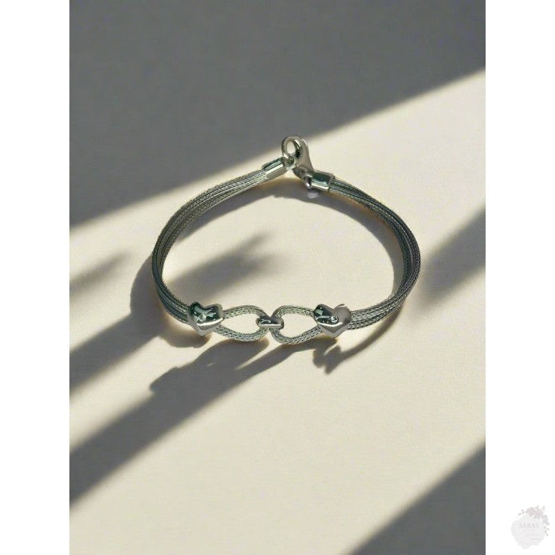 Infinite Love: Sterling Silver Infinity Heart Bracelet