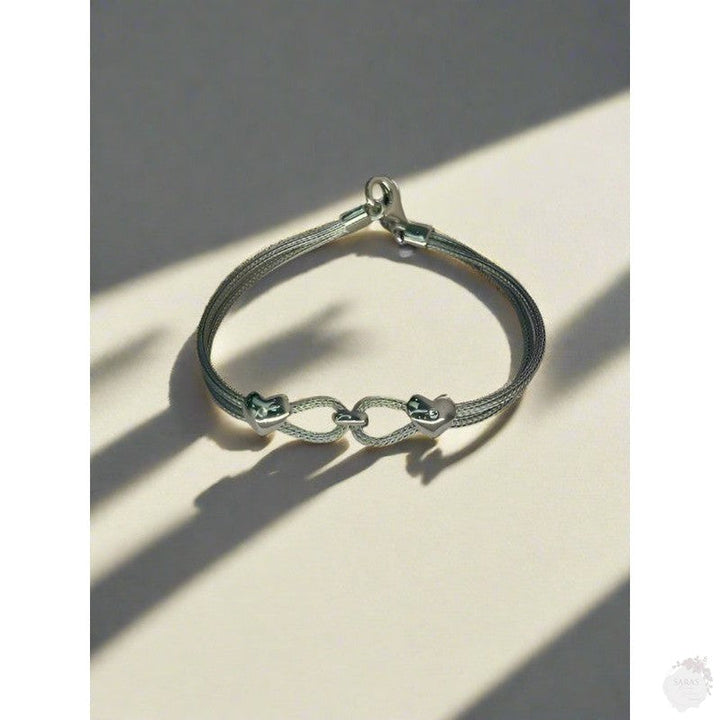 Infinite Love: Sterling Silver Infinity Heart Bracelet