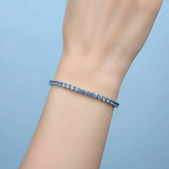 Sterling Silver CZ Tennis Bracelet - Emerald