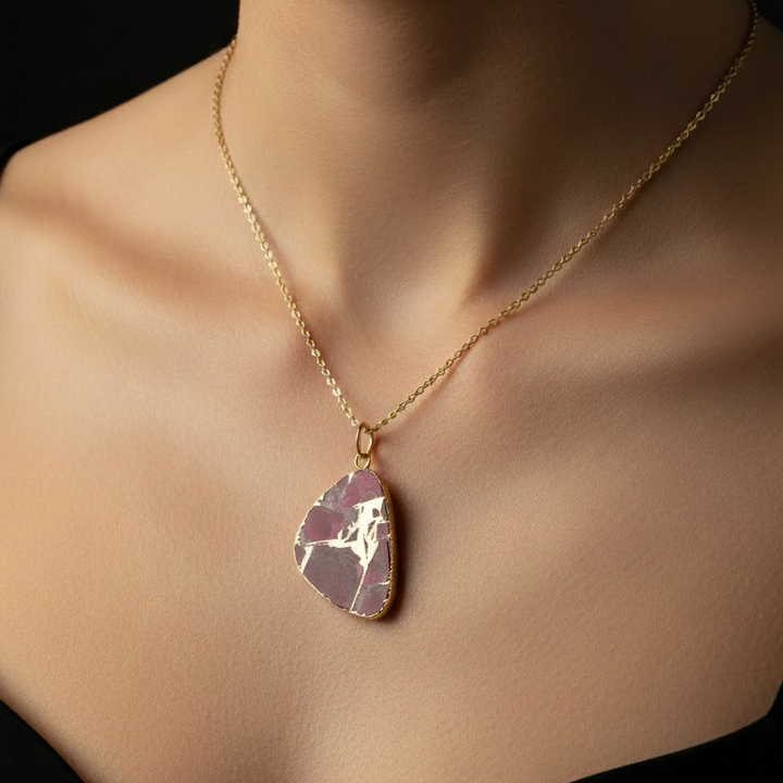 18K Gold Plated Ruby Necklace