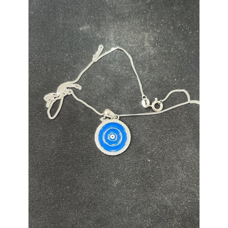 Mystic Vision: Sterling Silver Blue Eye Necklace