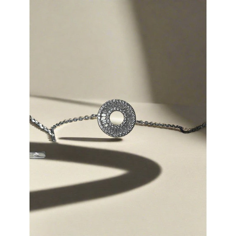 Orbit Shaped Sterling Silver Bracelet