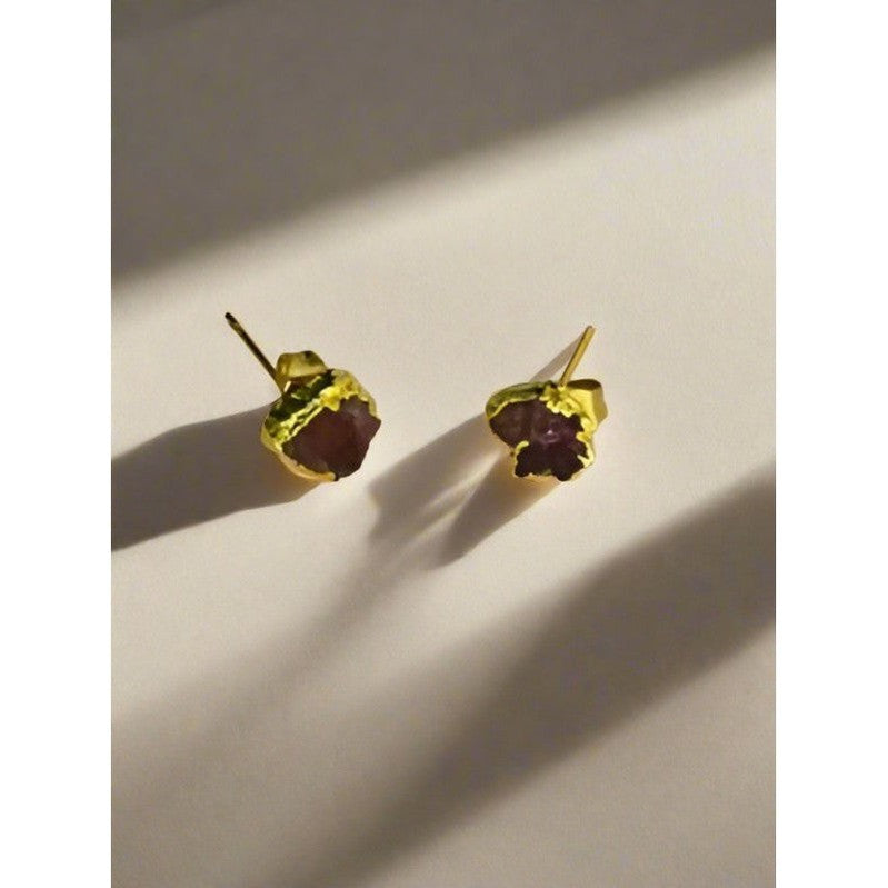 Petite Gleam: Handcrafted 18 Karat Gold-Plated Mini Stud Earrings