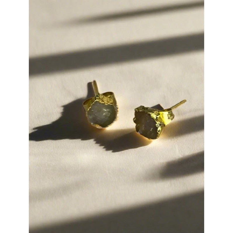 Petite Gleam: Handcrafted 18 Karat Gold-Plated Mini Stud Earrings