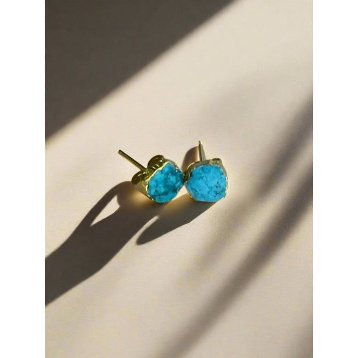 Petite Gleam: Handcrafted 18 Karat Gold-Plated Mini Stud Earrings