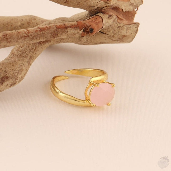 Pink Chalcedony Adjustable Ring