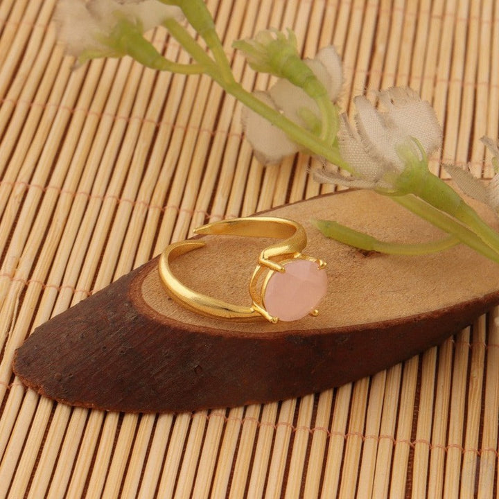 Pink Chalcedony Adjustable Ring