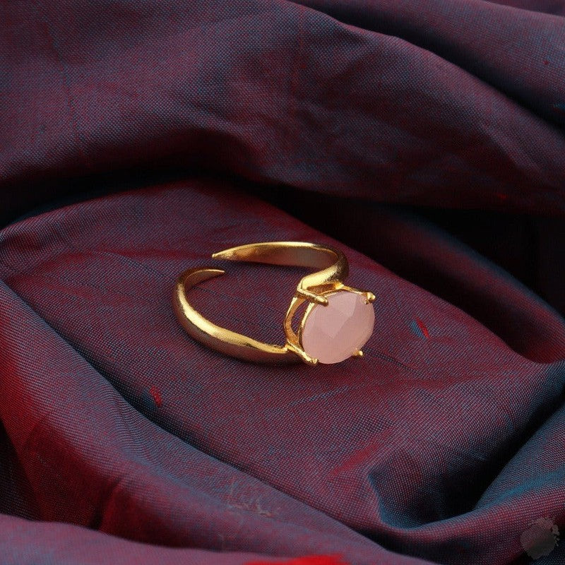 Pink Chalcedony Adjustable Ring