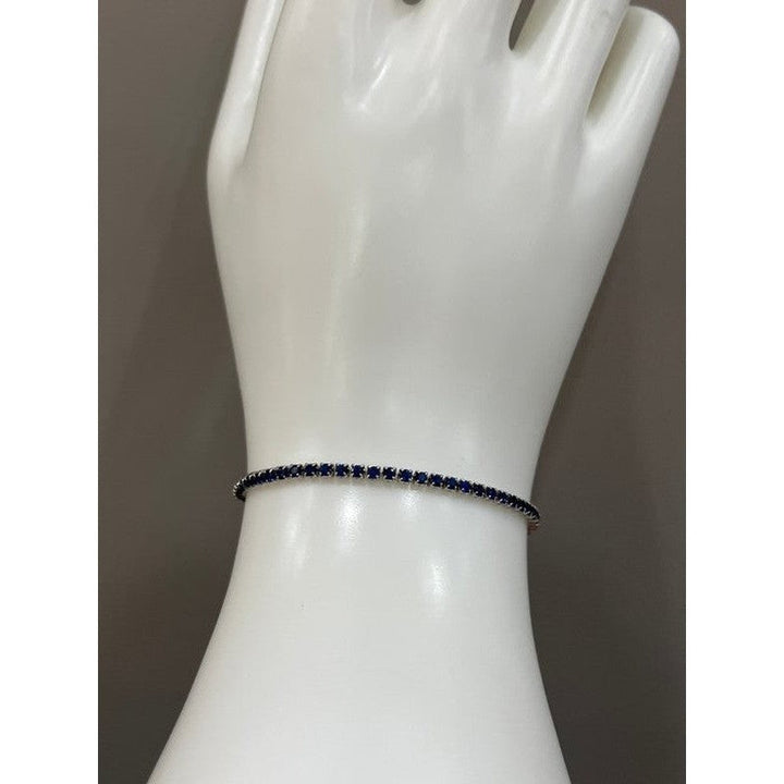 Radiant Gleam: Sterling Silver Tennis Elegance Anklet/Bracelet with a Lobster Adjustable Clasp