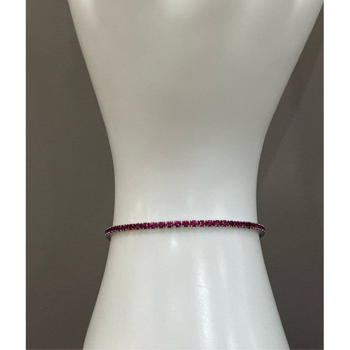 Radiant Gleam: Sterling Silver Tennis Elegance Anklet/Bracelet with a Lobster Adjustable Clasp