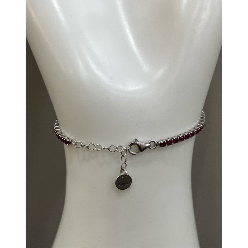 Radiant Gleam: Sterling Silver Tennis Elegance Anklet/Bracelet with a Lobster Adjustable Clasp