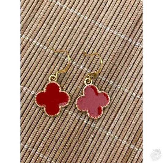 Red and Lilac Elegance Earring - Saras Beads & Jewellery