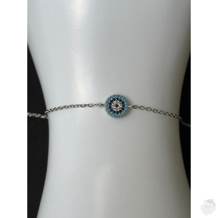 Round Evil Eye Silver Bracelets Collection