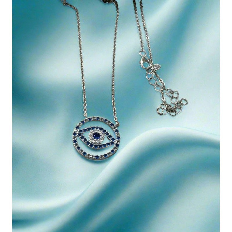 Sapphire Evil Eye Necklace