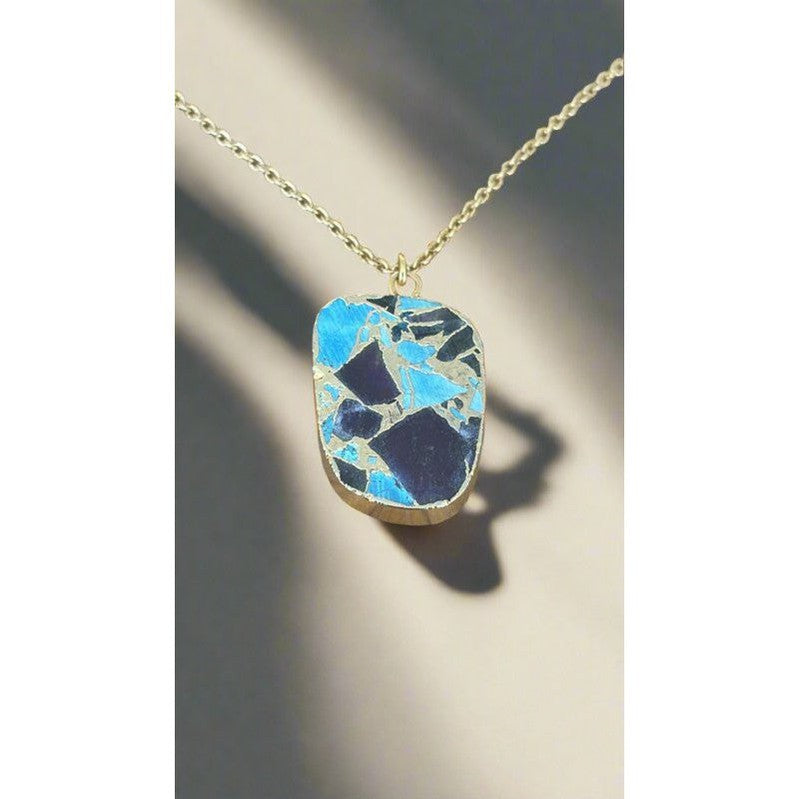 Sapphire Jade Copper Turquoise Pendant