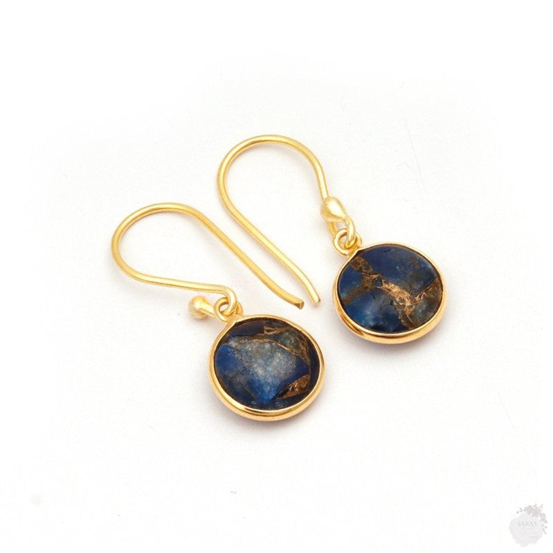 Sapphire Jade Mohave Copper Turquoise Hook Earring