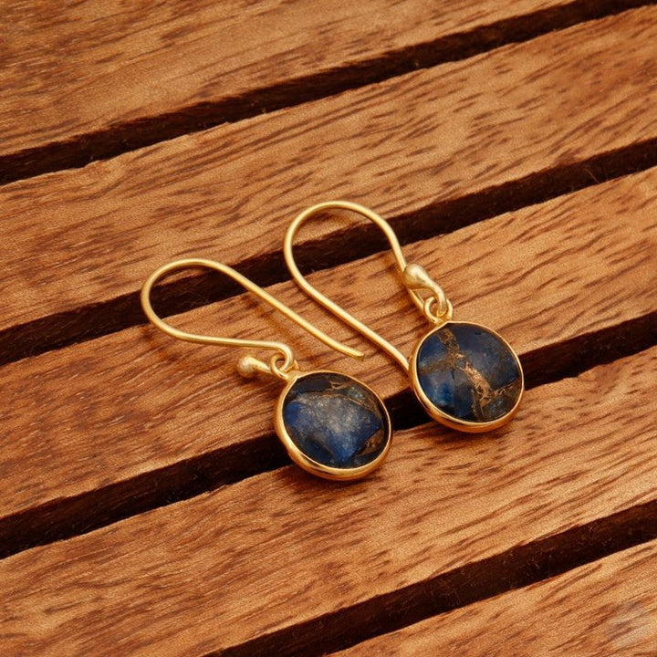 Sapphire Jade Mohave Copper Turquoise Hook Earring