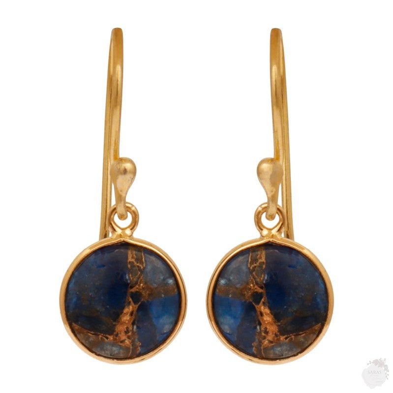 Sapphire Jade Mohave Copper Turquoise Hook Earring