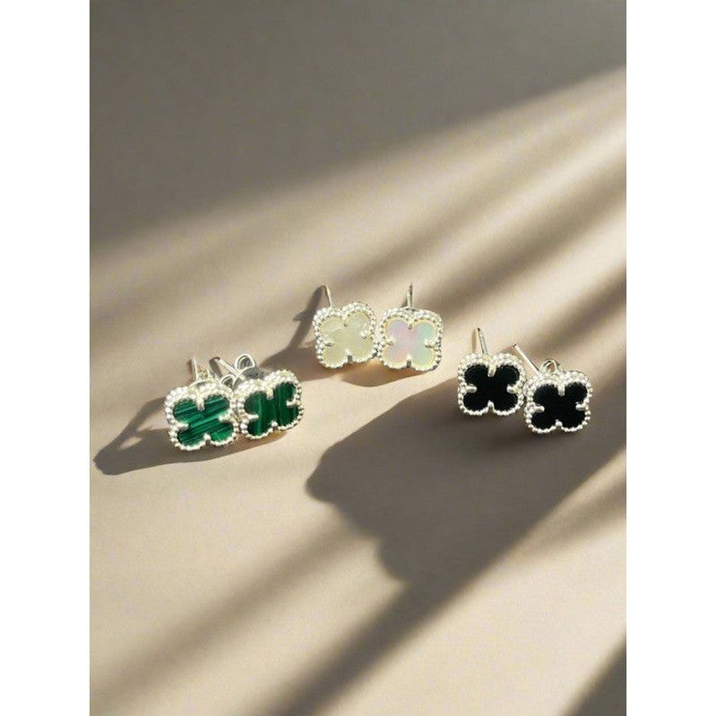 Small Floral Stud Earrings – Multi-Colour Sterling Silver