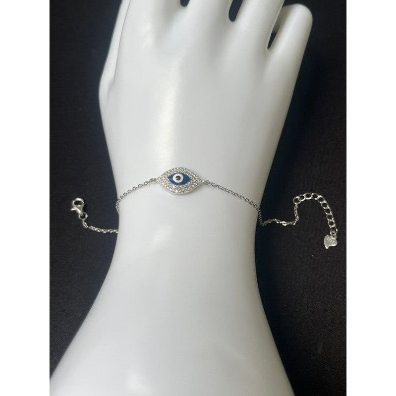 Sterling Silver Blue Zirconia Eye Bracelet – A Touch of Sparkle and Mystery