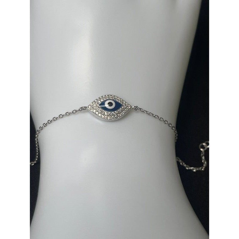 Sterling Silver Blue Zirconia Eye Bracelet – A Touch of Sparkle and Mystery