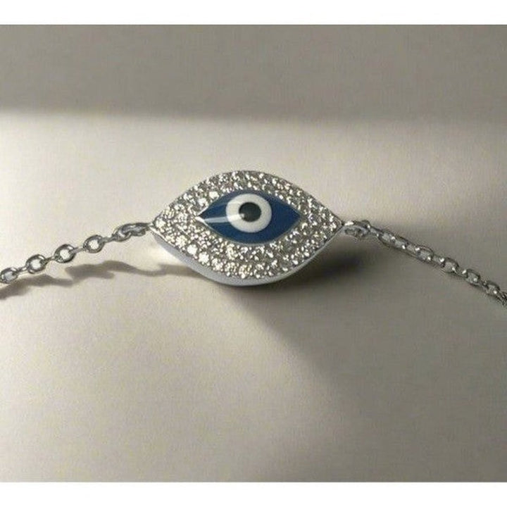 Sterling Silver Blue Zirconia Eye Bracelet – A Touch of Sparkle and Mystery