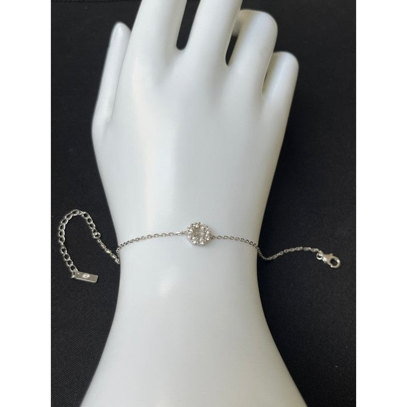 Sterling Silver Oval Cluster Bracelet – A Sparkling Statement of Elegance