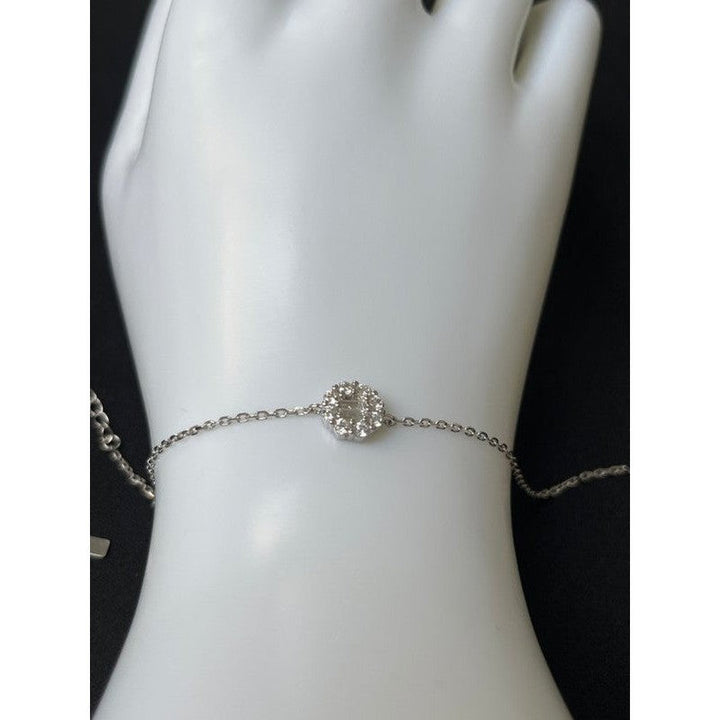 Sterling Silver Oval Cluster Bracelet – A Sparkling Statement of Elegance