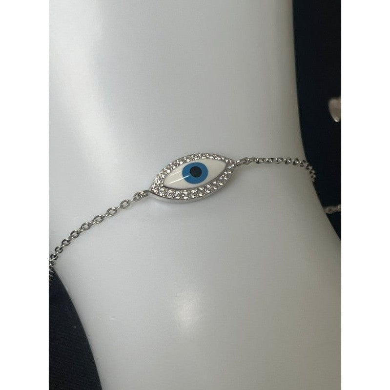 Sterling Silver White Eye Bracelet – A Symbol of Clarity