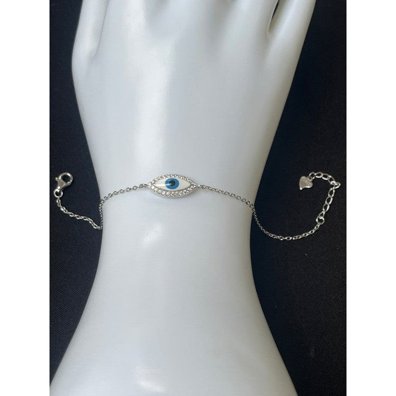 Sterling Silver White Eye Bracelet – A Symbol of Clarity