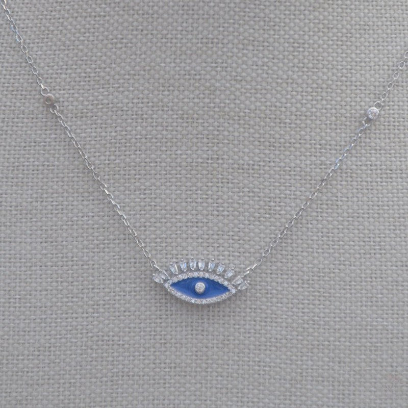 Strength Sterling Silver Evil Eye Necklace