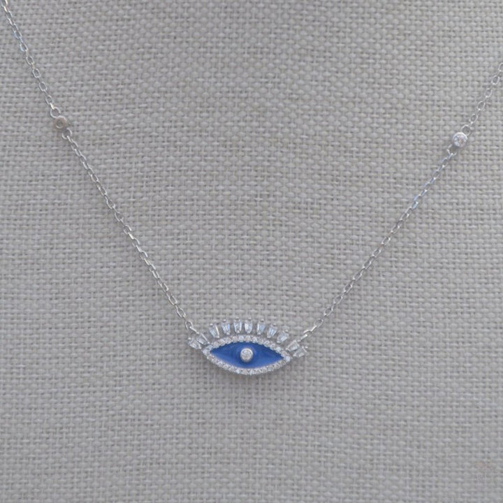 Strength Sterling Silver Evil Eye Necklace