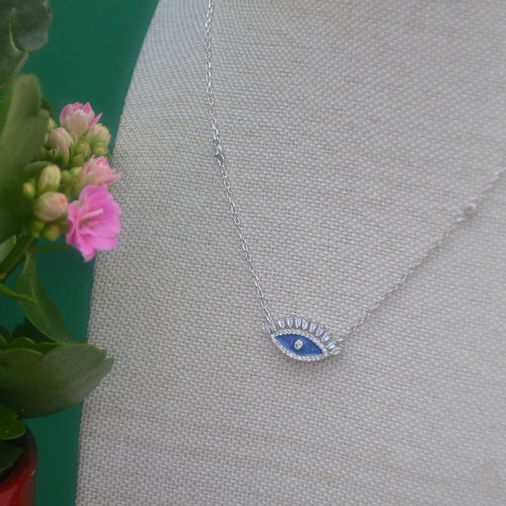 Strength Sterling Silver Evil Eye Necklace