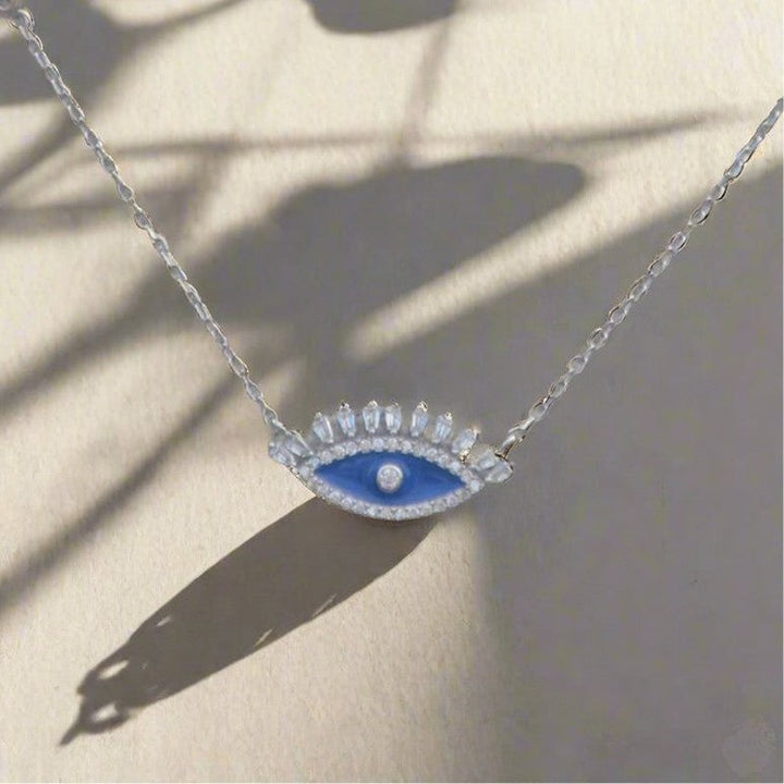 Strength Sterling Silver Evil Eye Necklace