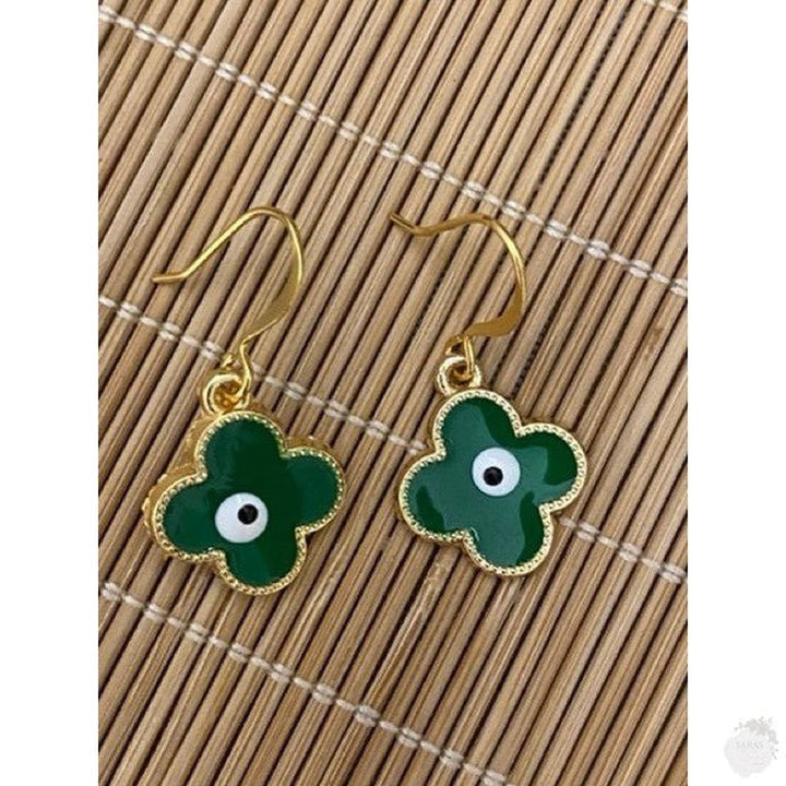 Touch of Luck and Protection Enamel Clover Earring