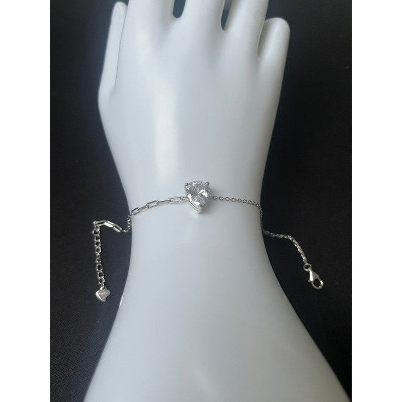 Triangle Diamond Sterling Silver Bracelet