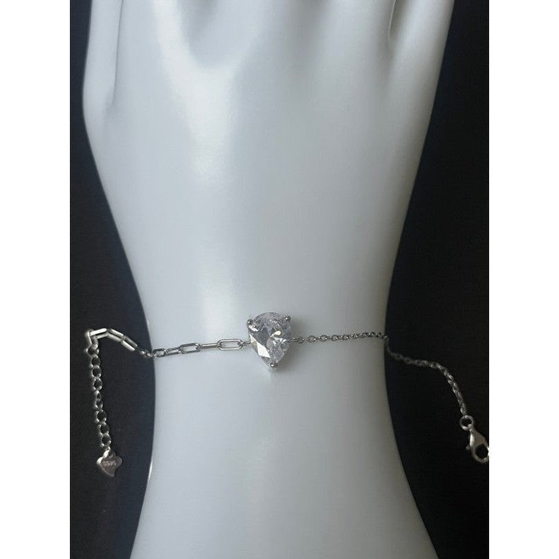 Triangle Diamond Sterling Silver Bracelet