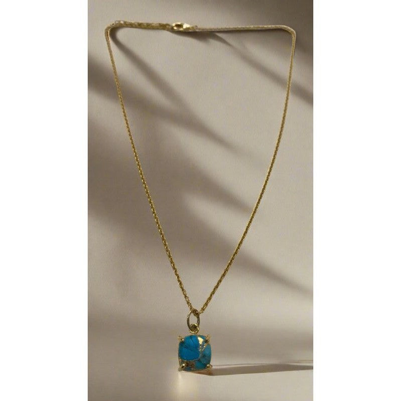 Turquoise Stone Handmade 18 Karat Gold Plated Necklace