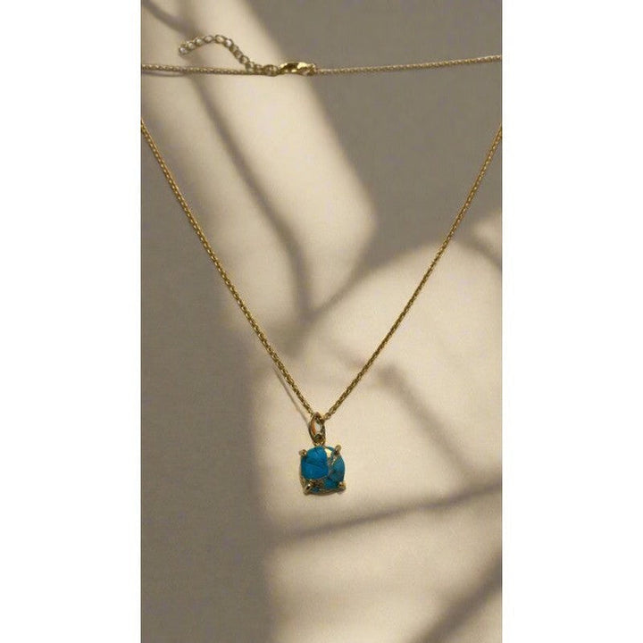 Turquoise Stone Handmade 18 Karat Gold Plated Necklace