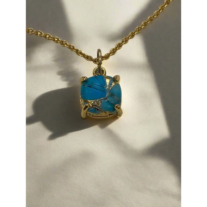 Turquoise Stone Handmade 18 Karat Gold Plated Necklace